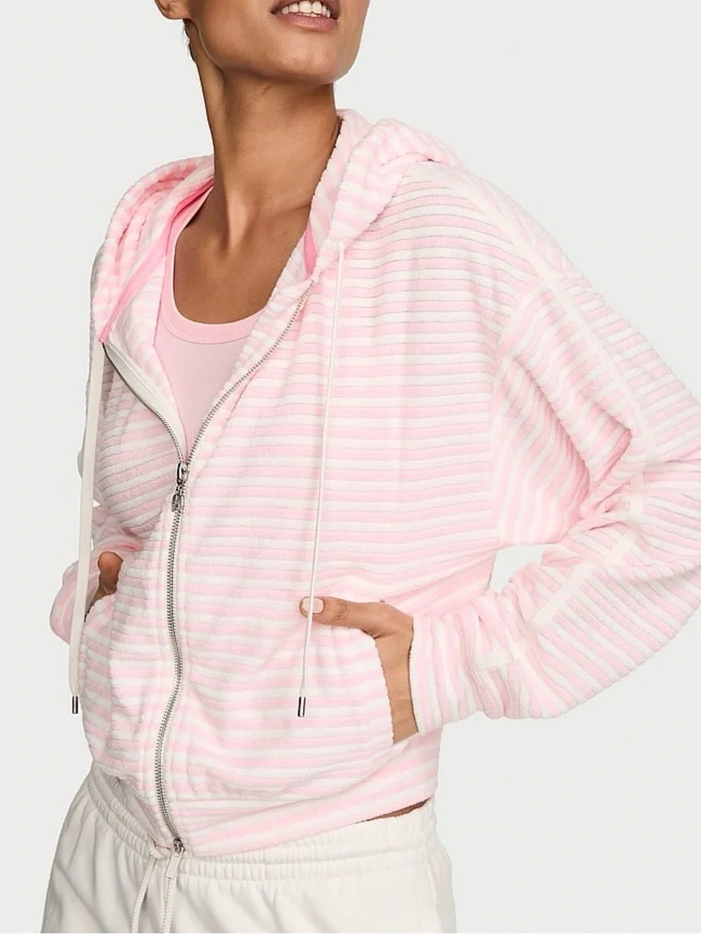 Victoria’s Secret Micro Terry Heritage stripe jacket